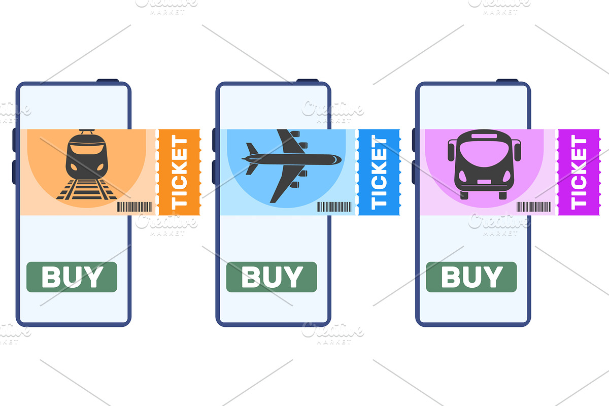 Cell phones with online applications, a Transportation Illustration by Vectorbuum