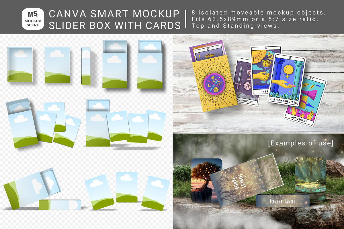 Slider Box and Cards Canva Mockup, a Packaging Mockup by Mockup Scene (Photo 1 of 10)