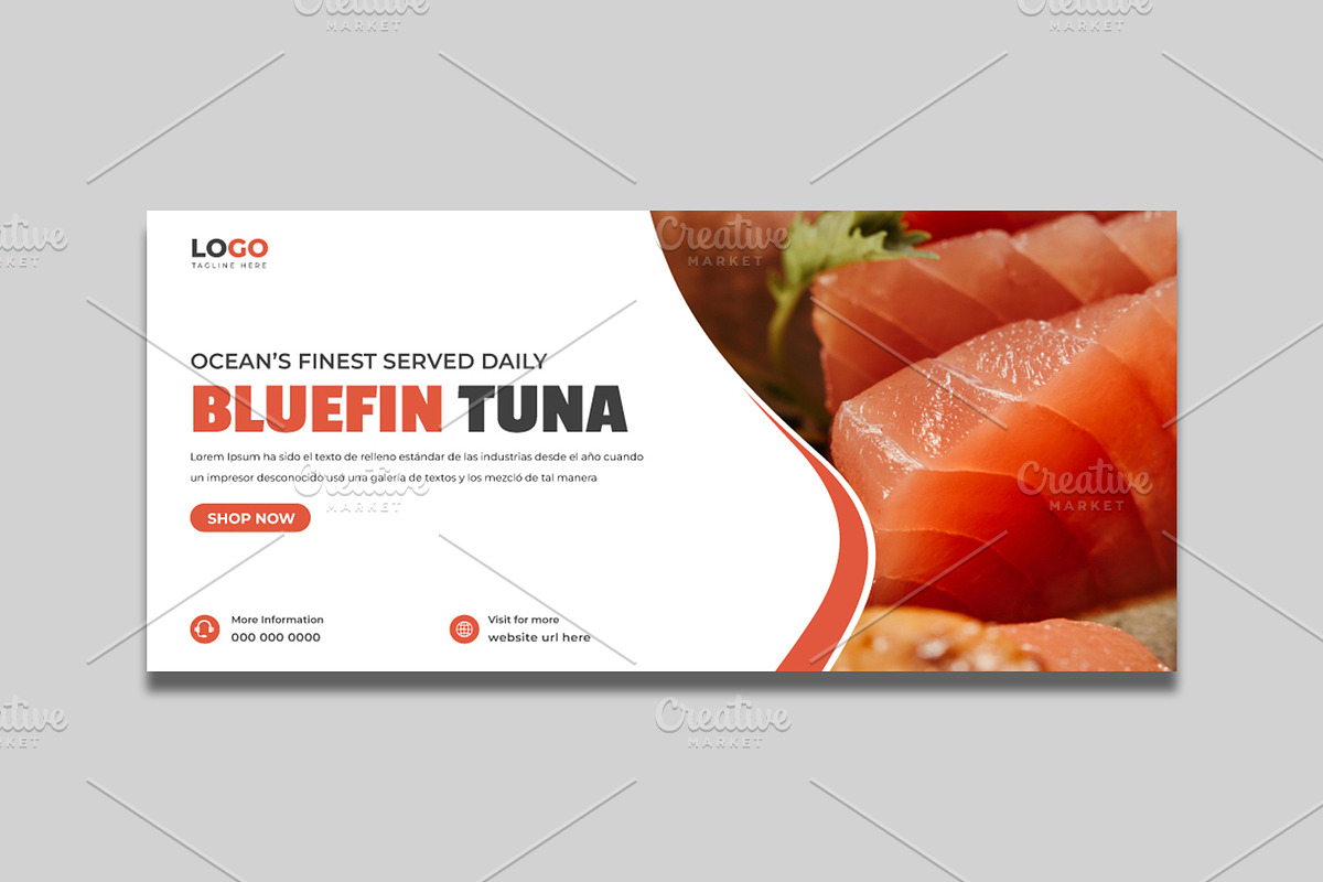 Bluefin Tuna Social Media Banner, a Social Media Template by Designgrove (Photo 3 of 3)