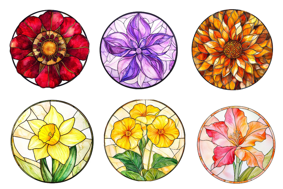 Round Stained Glass of Birth Month, an Illustration by CreationArt (Photo 2 of 5)