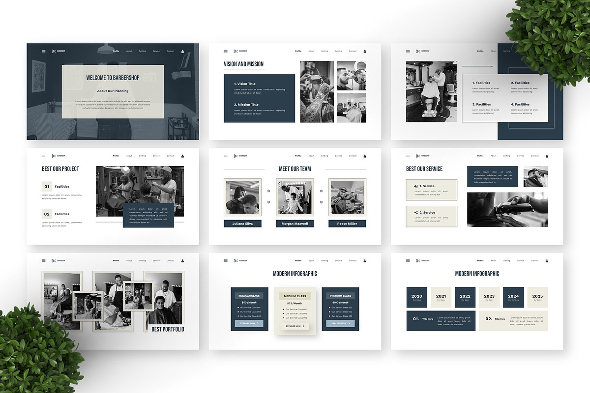 Barbershop - Barber Google Slide preview 6