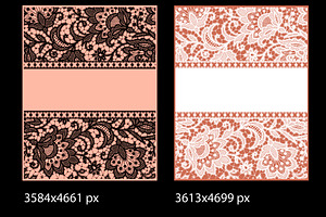 Lace Seamless Pattern, Corner, Card.