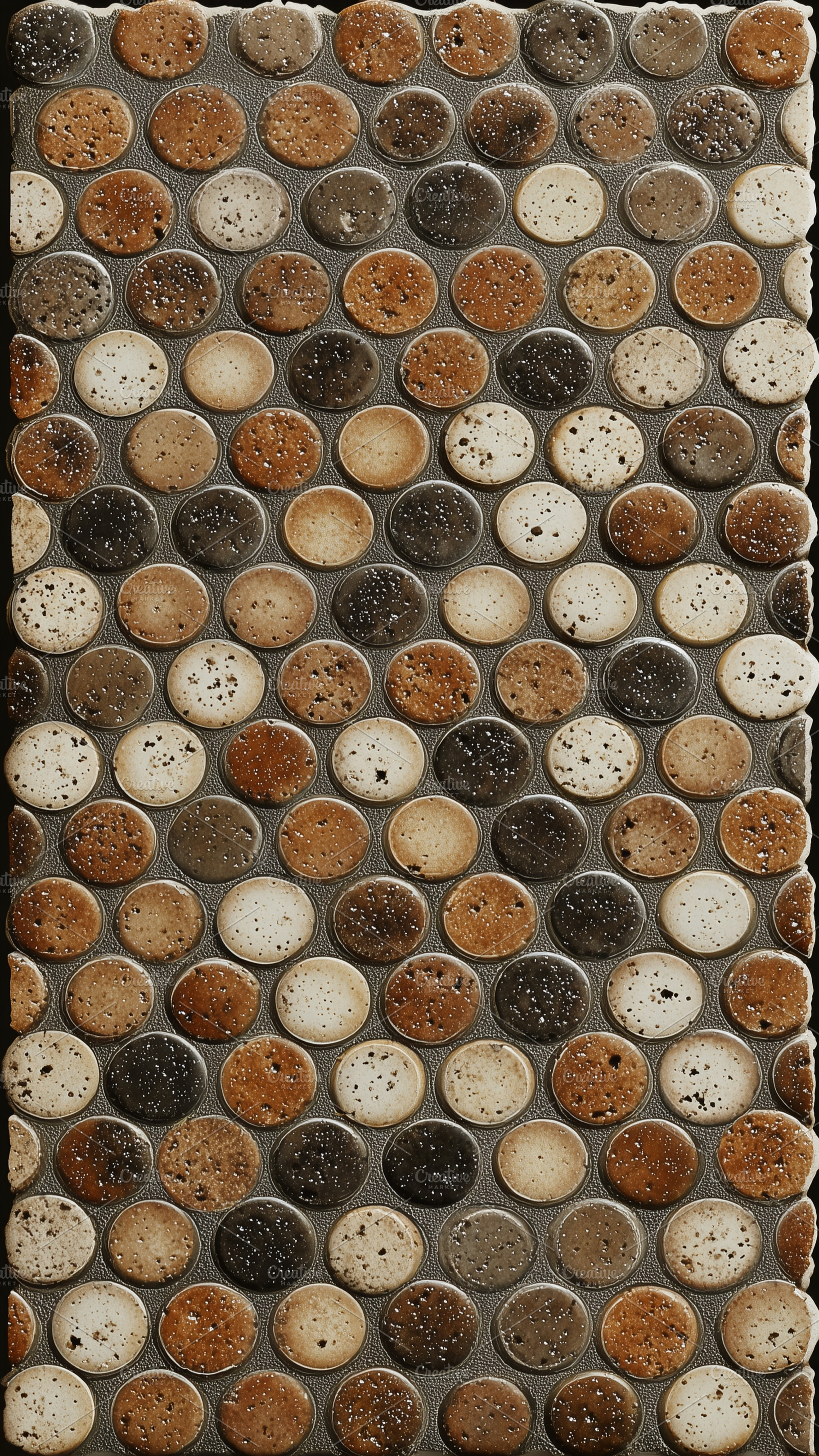 Penny round tile texture, an Architecture Photo by Mockup Bureau