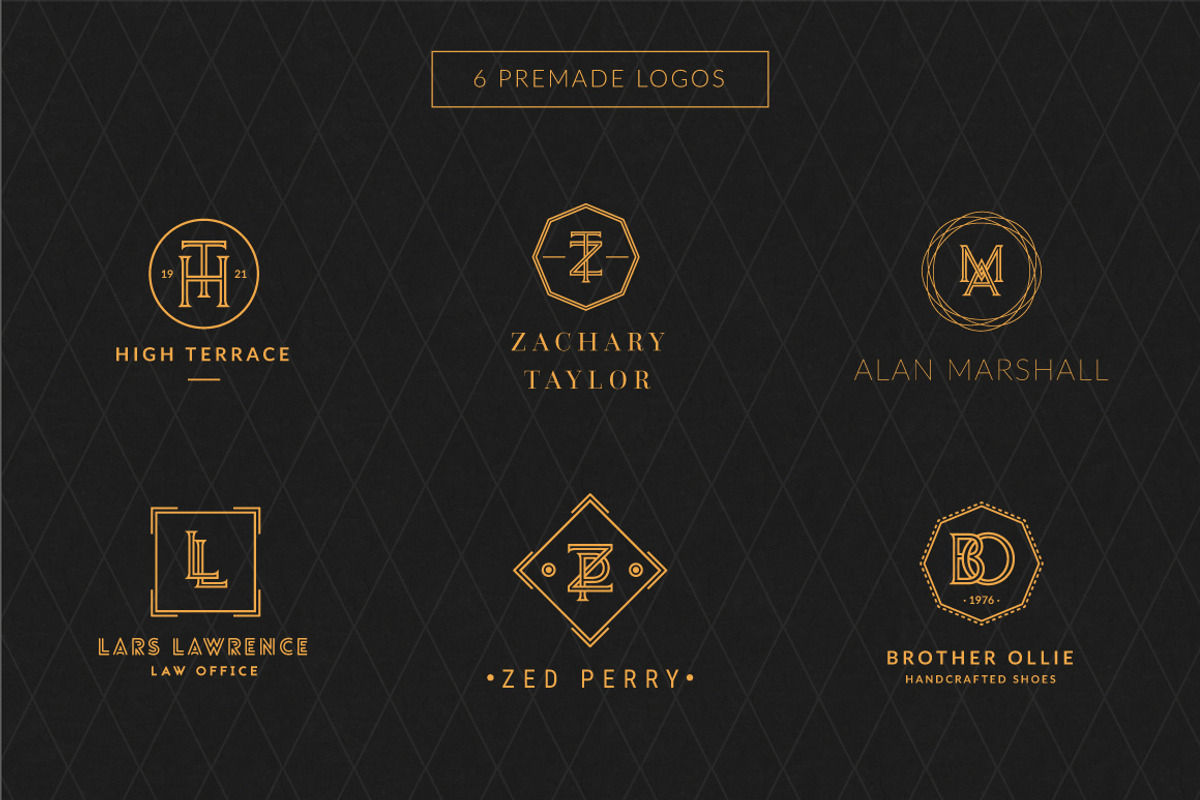 Monogram logo set, a Branding & Logo Template by Anchors_and_Curves