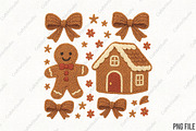 Gingerbread Christmas Coquette PNG, an Illustration by CraftArtStudio (Thumbnail 1 of 4)