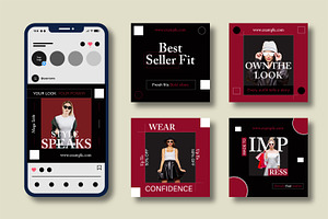 Fashion Social Media Template Design, a Social Media Template by MightyDesign