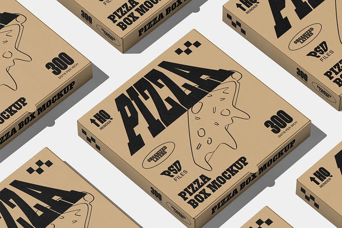 Pizza Box Mockup, a Packaging Mockup by graphicsauce (Photo 3 of 4)