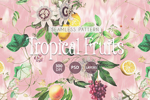 Seamless Fruit & Floral Pattern