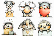 Funny Valentine Peeking Animals PNG, an Illustration by Libby Wishes (Thumbnail 8 of 9)