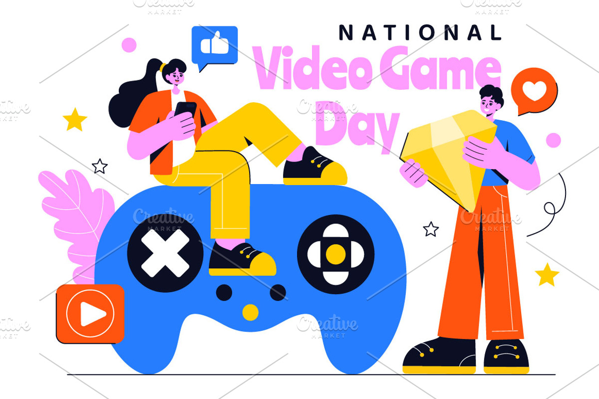 10 Video Game Day Illustration, a Sport Illustration by denayunebgt (Photo 4 of 4)