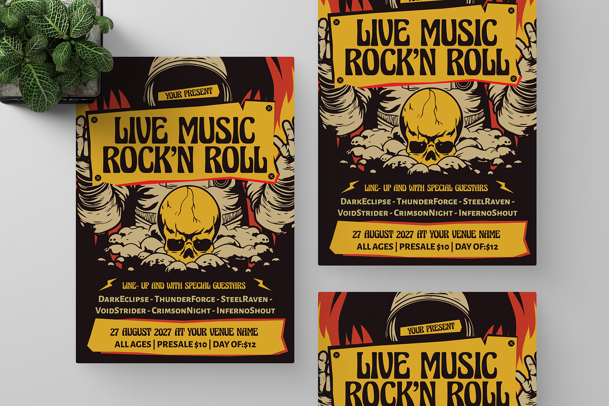 Live Music Rock n Roll Flyer, a Flyer Template by Annora Studio (Photo 4 of 4)