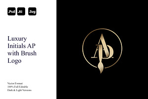 Luxury Initials AP with Brush Logo, a Branding & Logo Template by Luxury Logos