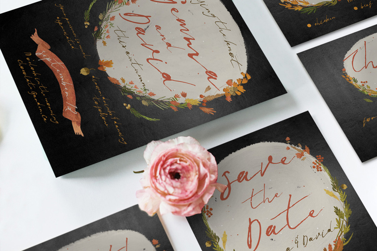 Autumn Floral Wedding Suite, an Invitation Template by BlueRobinDesignShop (Photo 5 of 12)