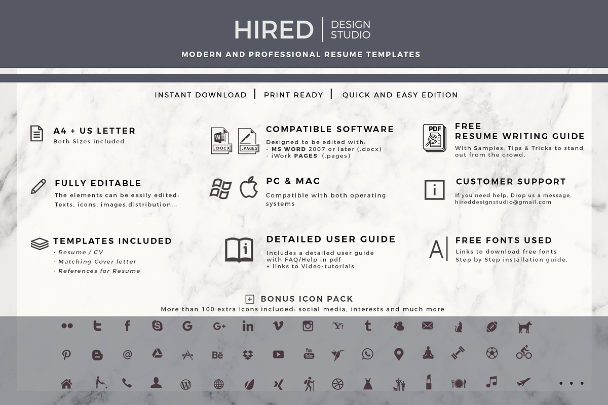Accountant Resume CV with Experience, a Resume Template by HIRED Design Studio (Photo 9 of 18)