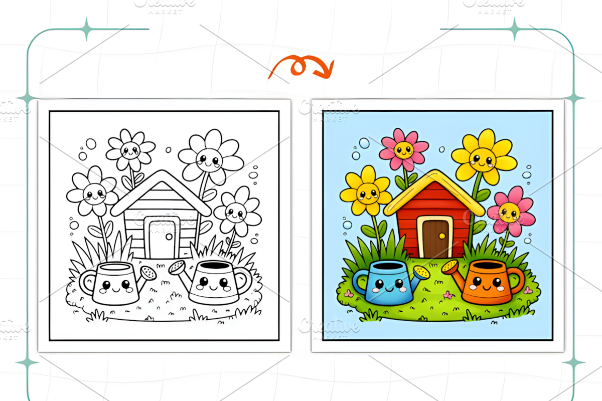 Spring Farm Life Coloring Book Adult, a Decorative Illustration by Ink Gallery (Photo 5 of 9)