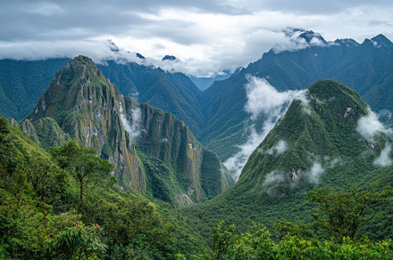 Clouds envelop majestic mountains sh, a Photo by Iftikhar Alam