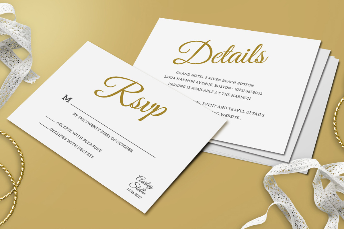 Simple Wedding Invitation Set, a Card Template by Aarley Kaiven (Photo 5 of 5)