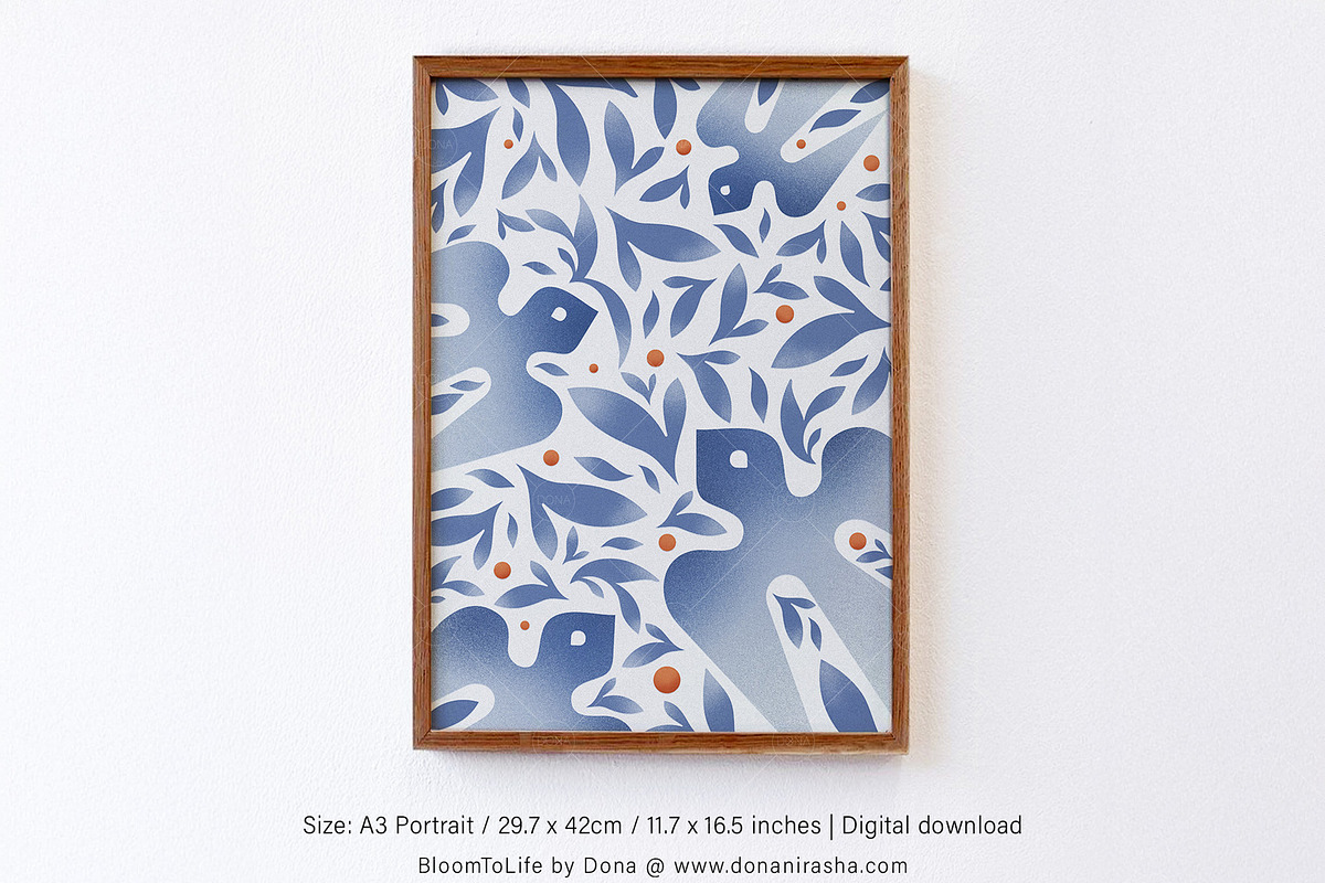 Whispering Wings Printable Wall Art, a Decorative Illustration by BloomToLife By Dona (Photo 3 of 6)