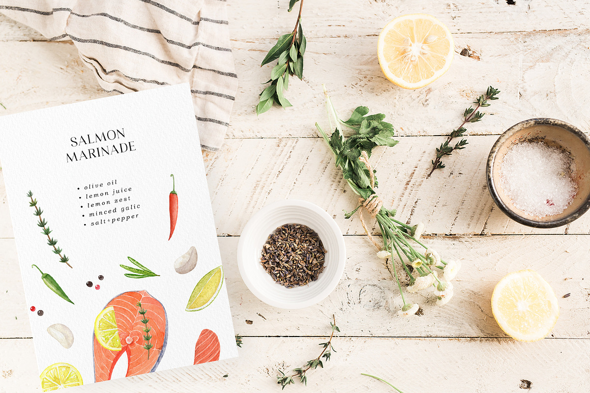 Grill and Picnic watercolor set, a Food Illustration by Natalia Fedorova (Photo 11 of 11)