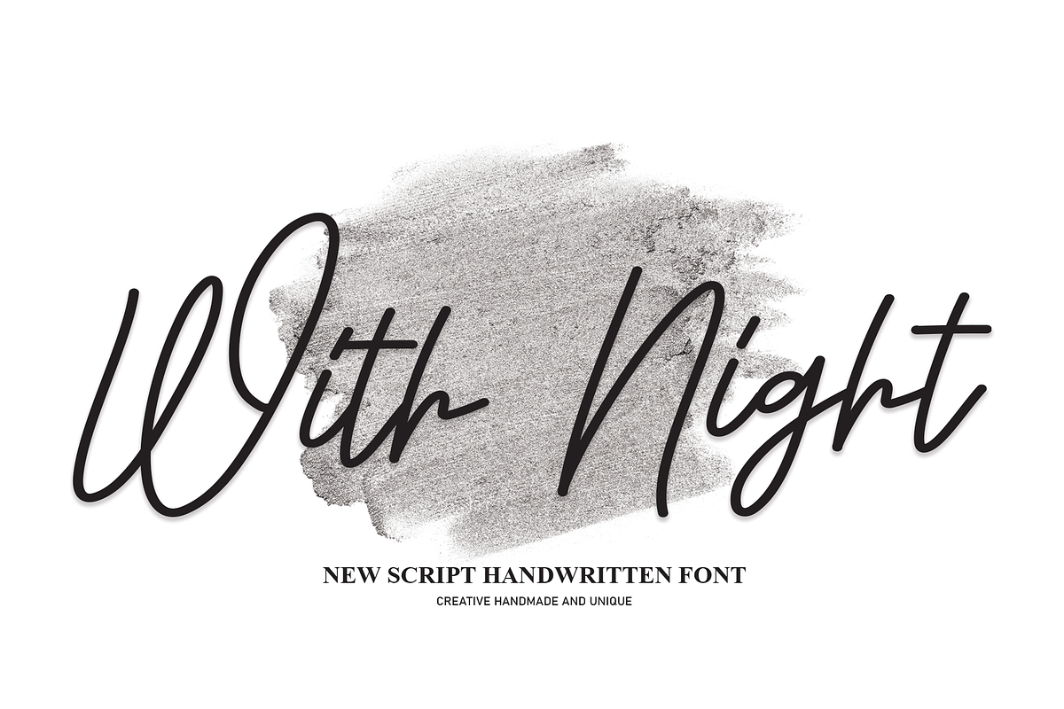 With Night | Script Font, a Script Font by Scratchones (Photo 1 of 8)