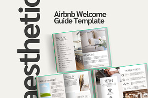 Airbnb Welcome Guide Canva Template, a Templates & Theme by TheWayfarerShoppe