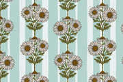 wild daisy botanical stripe, a Pattern Graphic by NayaChu (Thumbnail 2 of 10)