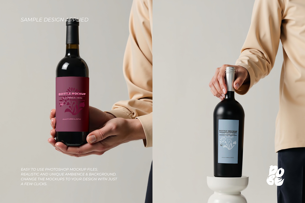 Bottle Hand Mockup Set - Vol 1, a Packaging Mockup by DOBE Studio (Photo 2 of 4)