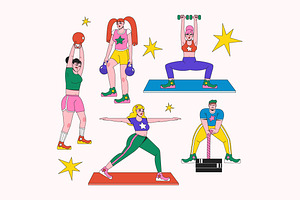 Hyrox Activity Asset Illustration, a Sport Illustration by graphicook