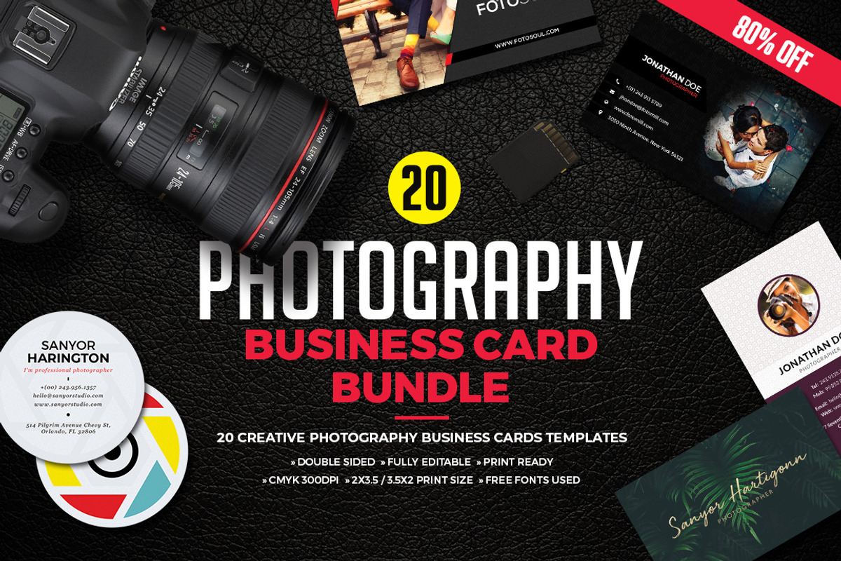Photography Business Card Bundle, a Business Card Template by GraphicsEgg (Photo 1 of 20)