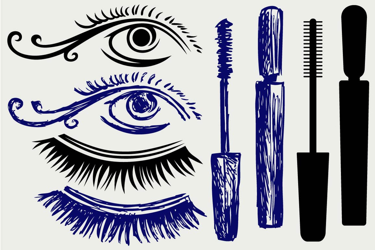 Ink for eyelashes and eye SVG, an Outline Icon by LineworkStock