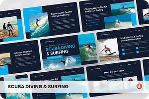 Scuba Diving & Surfing PowerPoint, a Presentation Template by SquidPixey