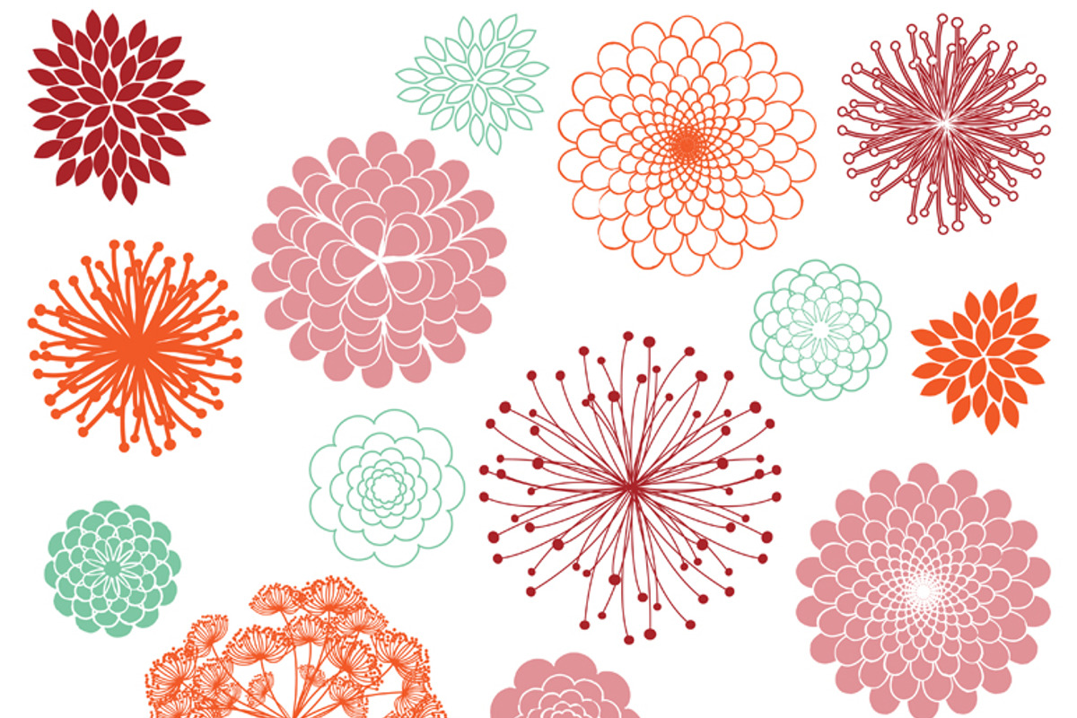 Flower Silhouettes Photoshop Brushes preview 6