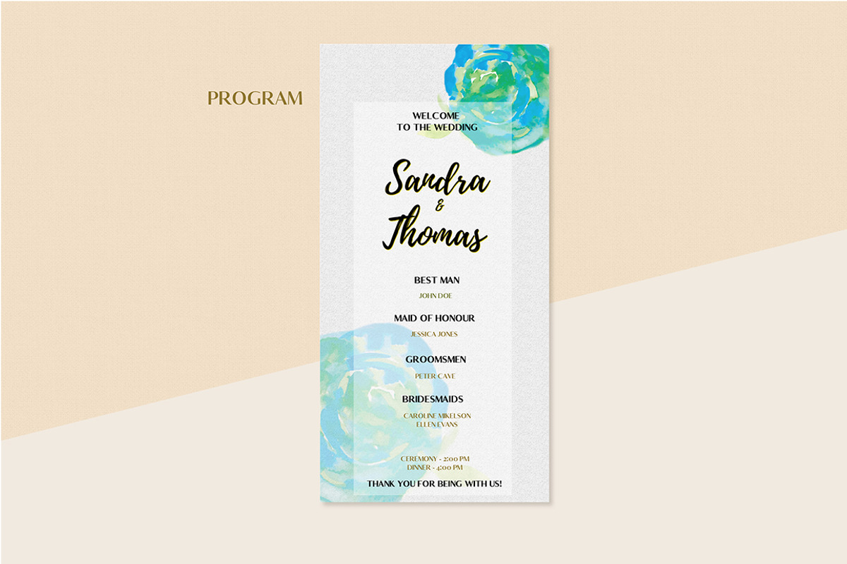 Floral Wedding Invitation Set, an Invitation Template by land art (Photo 9 of 24)