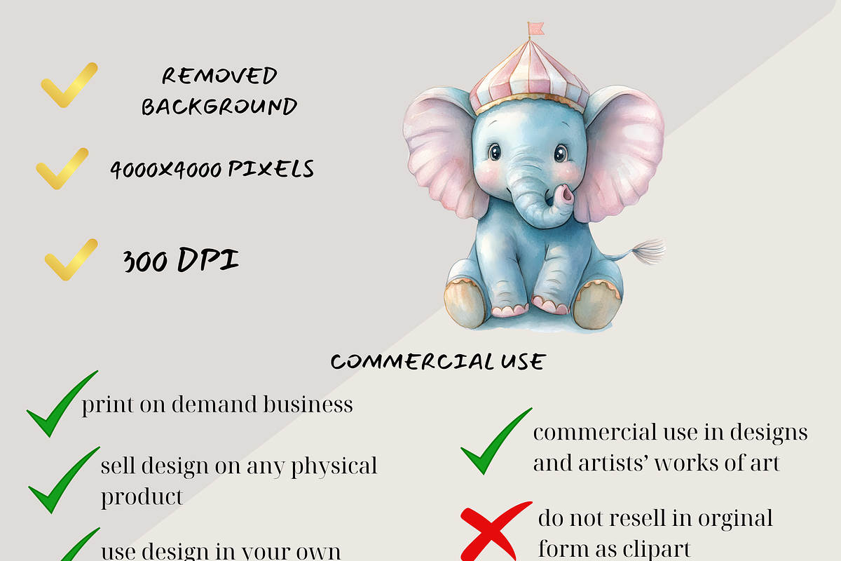 PASTEL CIRCUS FOR KIDS CLIPART, an Animal Illustration by Daring Digies (Photo 6 of 8)