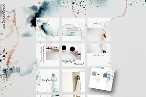 Instagram PUZZLE Template-Watercolor