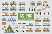 CamperVan ’65. Clipart collection, an Illustration by lokfrid (Thumbnail 2 of 7)