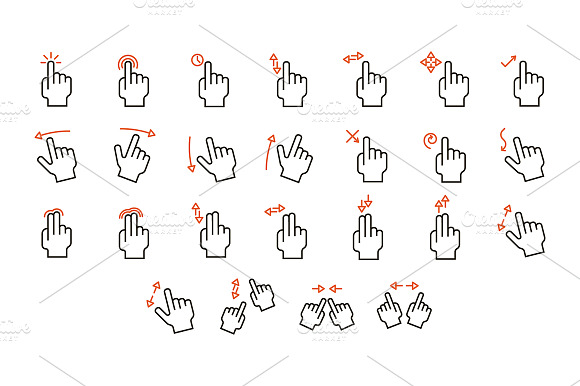 Touch Screen Gestures Set