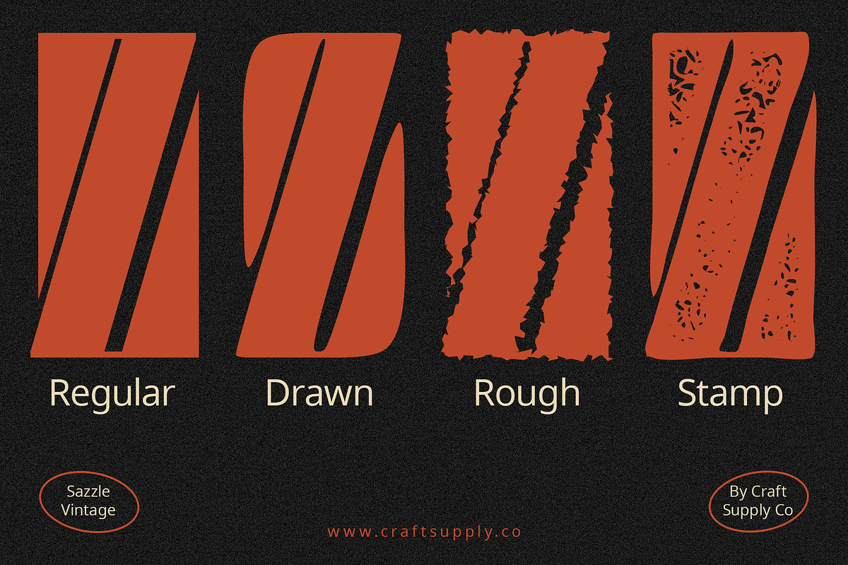 Sazzle Vintage, a Blackletter Font by Craft Supply Co. (Photo 4 of 8)