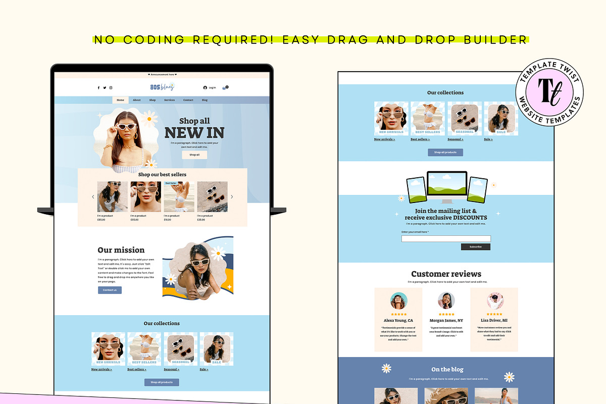 Retro Wix Store Template Bundle, a Wix Template by Template Twist Shop (Photo 7 of 10)