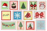 Christmas Postage Stamps Clipart, an Illustration by Dream Creation (Thumbnail 4 of 5)