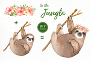 In the Jungle Watercolor Clipart, an Animal Illustration by everysunsun (Thumbnail 6 of 6)