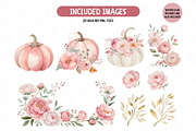 Pink Floral Pumpkin Clipart, an Illustration by TatiMockup (Thumbnail 2 of 4)