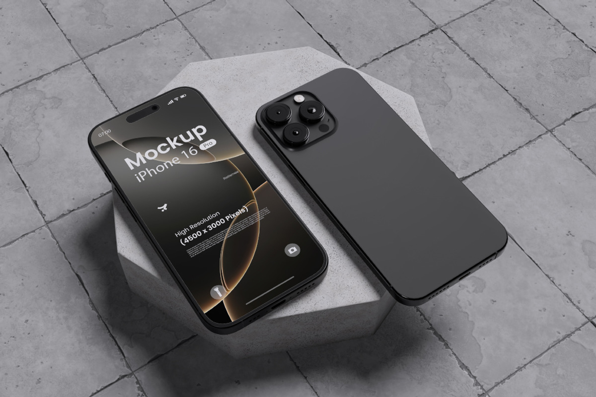 iPhone 16 Pro Mockup Bundle Set, an iPhone Mockup by Rielismee (Photo 3 of 5)