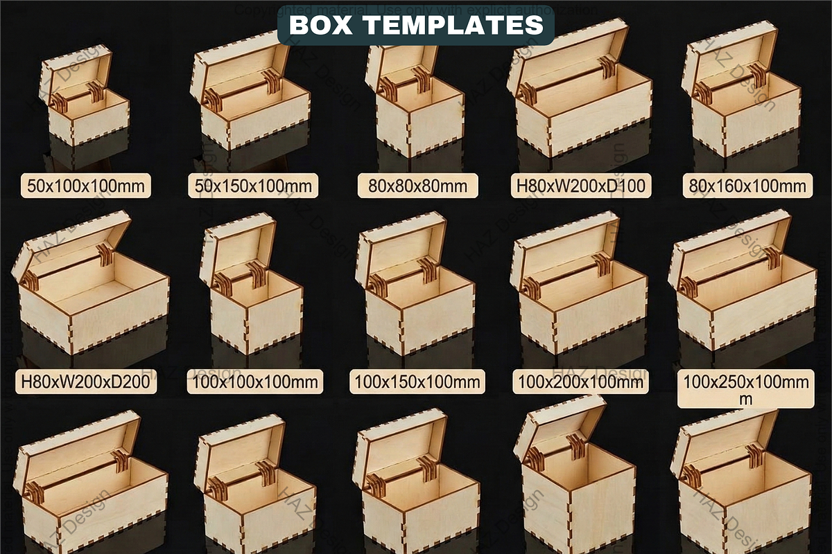 Wooden Box Laser Cut Pattern Bundle, a Graphic by AtacanDigital (Photo 2 of 4)