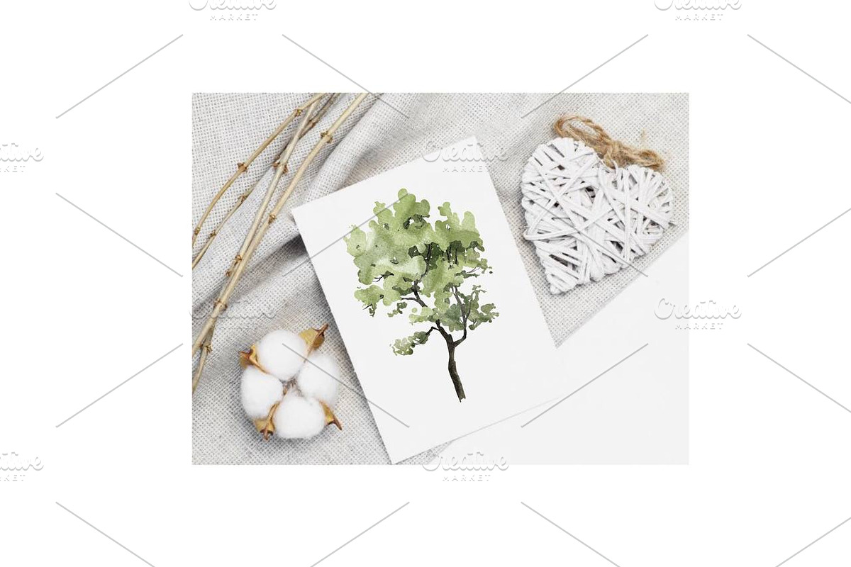 Trees Watercolor clipart. Forest, a Decorative Illustration by NKTKNS (Photo 6 of 8)