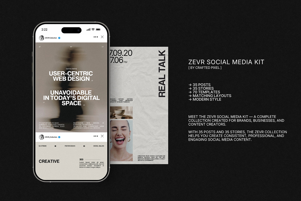 ZEVR | Instagram Post & Story (II), a Social Media Template by Crafted Pixel (Photo 2 of 10)