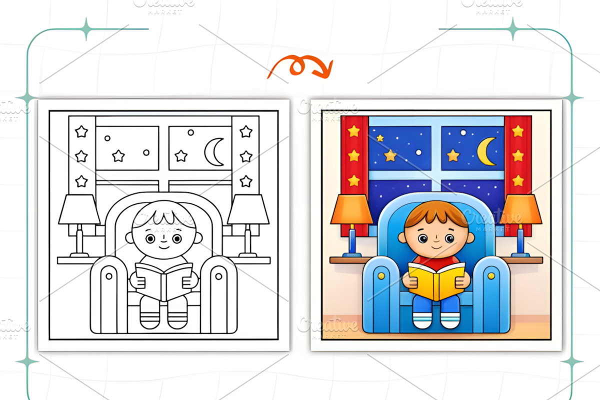 Comfy Cozy Routine Coloring Pages, a Decorative Illustration by Ink Gallery (Photo 6 of 9)