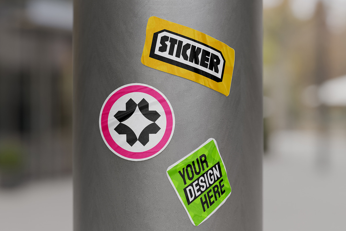 High Quality Sticker Mockup, an Advertising Mockup by SLAB! Design (Photo 3 of 5)
