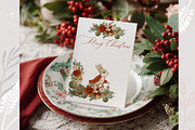 Christmas Peter Rabbit Clipart Set, an Illustration by AlenaVlasko stock Market (Thumbnail 3 of 8)