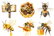 Honey Bee Clipart PNG, an Illustration by SinaCreation (Thumbnail 3 of 5)
